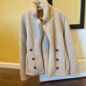 Women's Cream Sherpa Coat